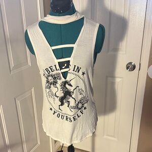 Forever Pink White Tee with Unicorn Design